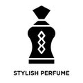 Stylish perfume bottle iconÃÂ  vector isolated on white background, logo concept of Stylish perfume bottleÃÂ  sign on transparent b Royalty Free Stock Photo